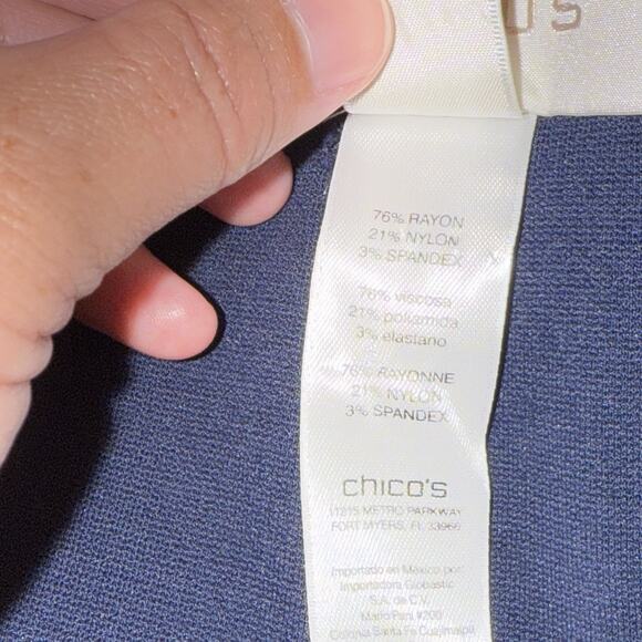 Chico’s Women’s Perfect Fit Juliet Ankle Pant Navy Blue Size 0.5 Small/6 - Picture 6 of 6